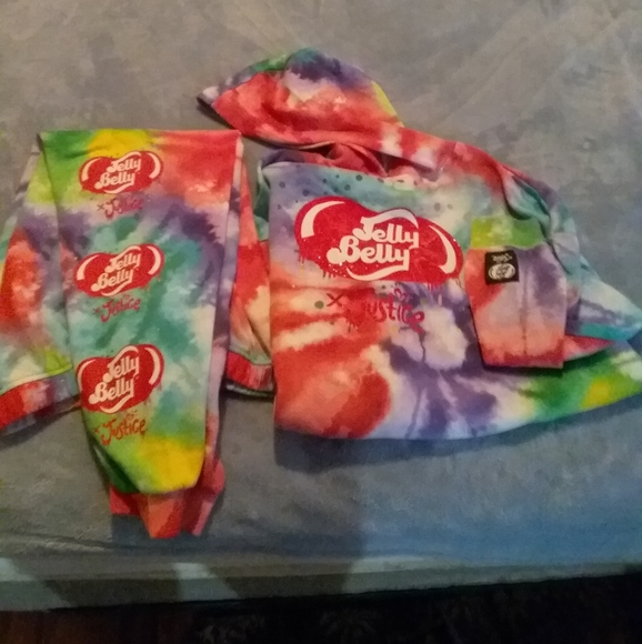 Justice Shirts & Tops Justice Jelly Belly X 2 Pc Tie Dye Hoodie